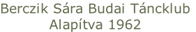 Berczik Sára Budai Táncklub
Alapítva 1962
